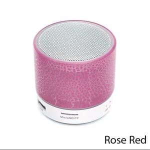 Rose red mini speaker with colorful led lights